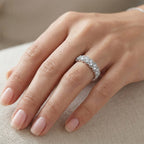 Luxuriant Lab Grown Diamond (SI-GH) Ring in Rhodium Overlay Sterling Silver 0.52 Ct.