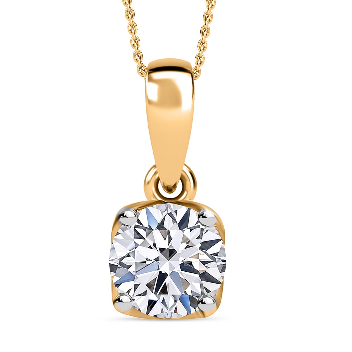 LUXURIANT 0.5 Ct. Lab Grown Diamond Pendant in Vermeil Yellow Gold Sterling Silver 8132086 0