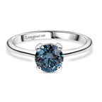 Luxuriant Lab Grown Blue Diamond (VS) Solitaire Ring in Rhodium Overlay Sterling Silver 1.03 Ct.