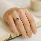 Luxuriant Lab Grown Blue Diamond (VS) Solitaire Ring in Rhodium Overlay Sterling Silver 1.03 Ct.