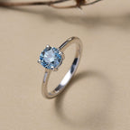 Luxuriant Lab Grown Blue Diamond (VS) Solitaire Ring in Rhodium Overlay Sterling Silver 1.03 Ct.