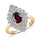 Garnet Halo Rings