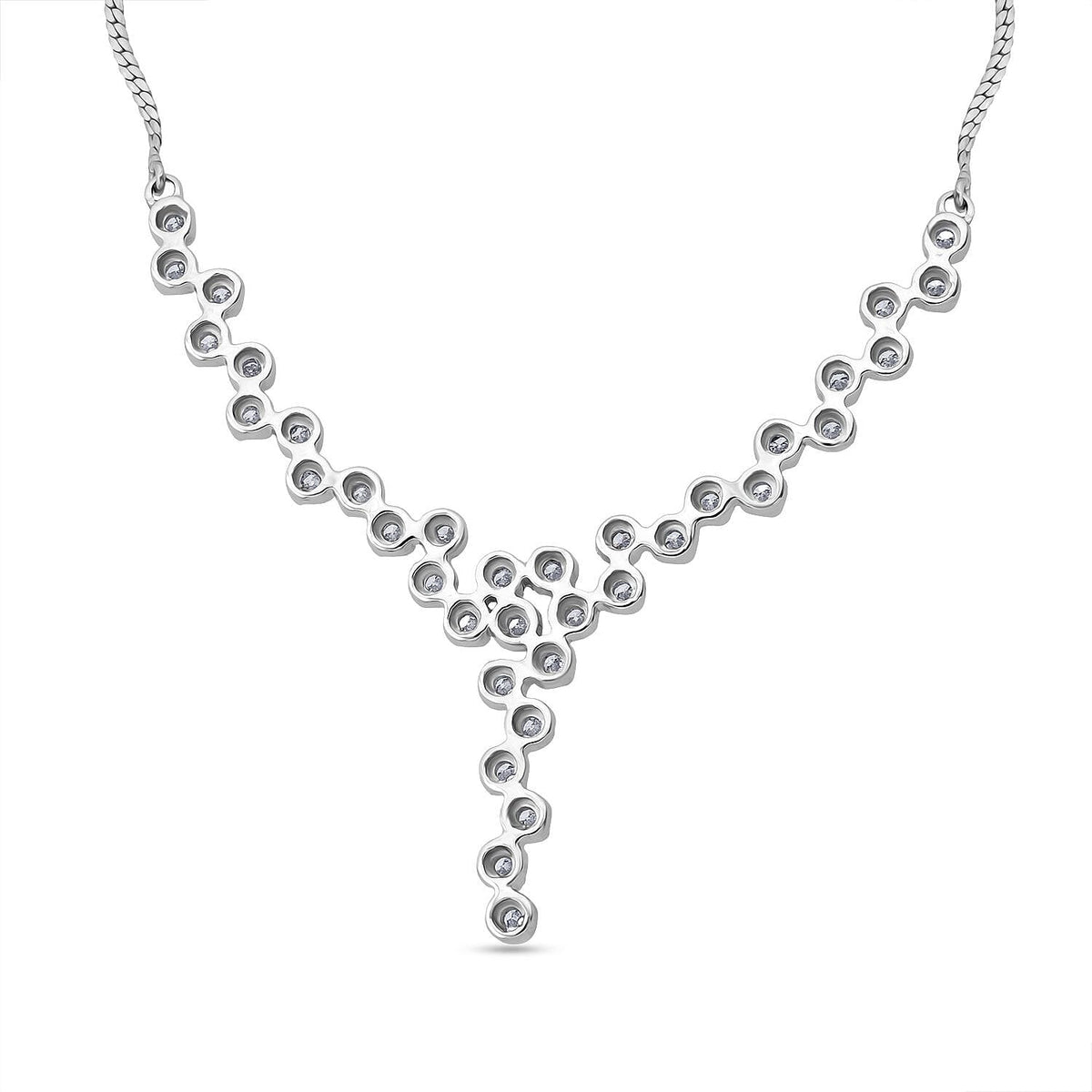 LUXURIANT 1.50 Ct. Lab Grown Diamond Necklace with Lobster Clasp in Rhodium Overlay Sterling Silver 18 Inch 8182862 9
