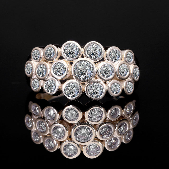 LUXURIANT 1 Ct. Lab Grown Diamond Bubble Ring in 9K Yellow Gold, SGL Certified 7788106 2