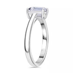 Luxuriant Diamond 950 Platinum SGL Certified Lab Grown Diamond (SI-GH) Emerald Cut Ring, Platinum Wt. 4.00 Gms  1.000  Ct.