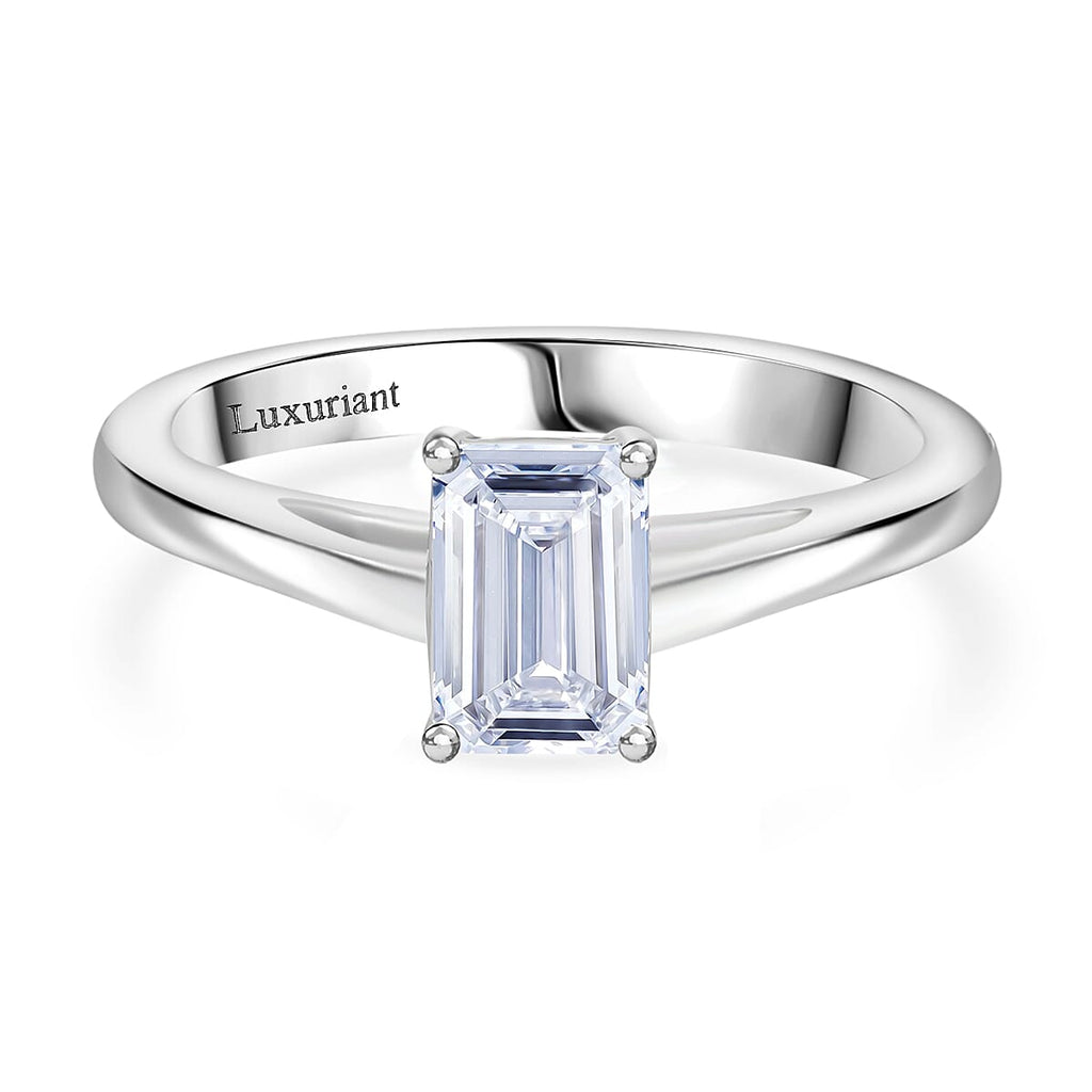 Luxuriant Diamond 950 Platinum SGL Certified Lab Grown Diamond (SI-G-H) Emerald Cut Ring 1.00 Ct.