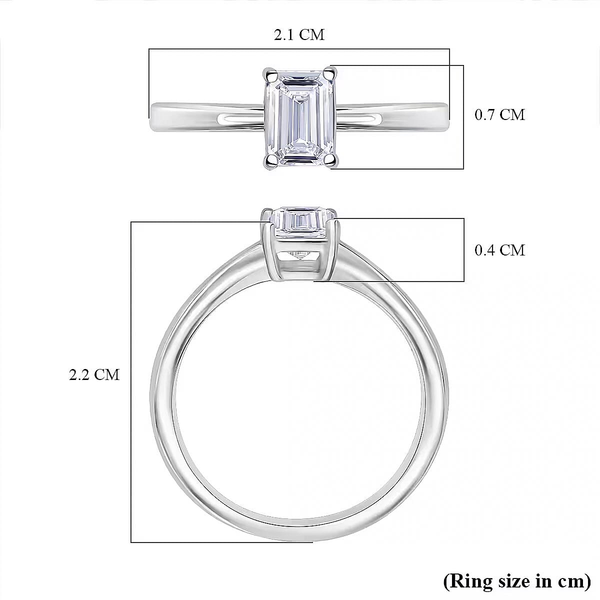 LUXURIANT 1 Ct. Lab Grown Diamond Emerald-Cut Solitaire Ring in 950 Platinum SGL Certified 8066980 6