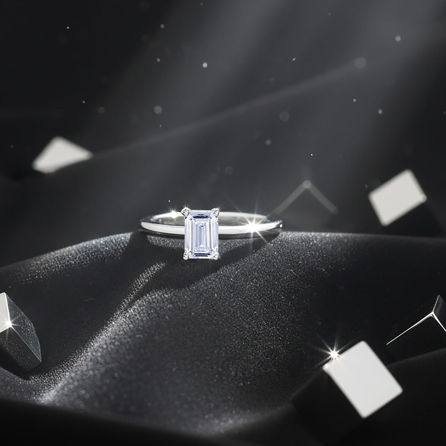 LUXURIANT 1 Ct. Lab Grown Diamond Emerald-Cut Solitaire Ring in 950 Platinum SGL Certified 8066985 2