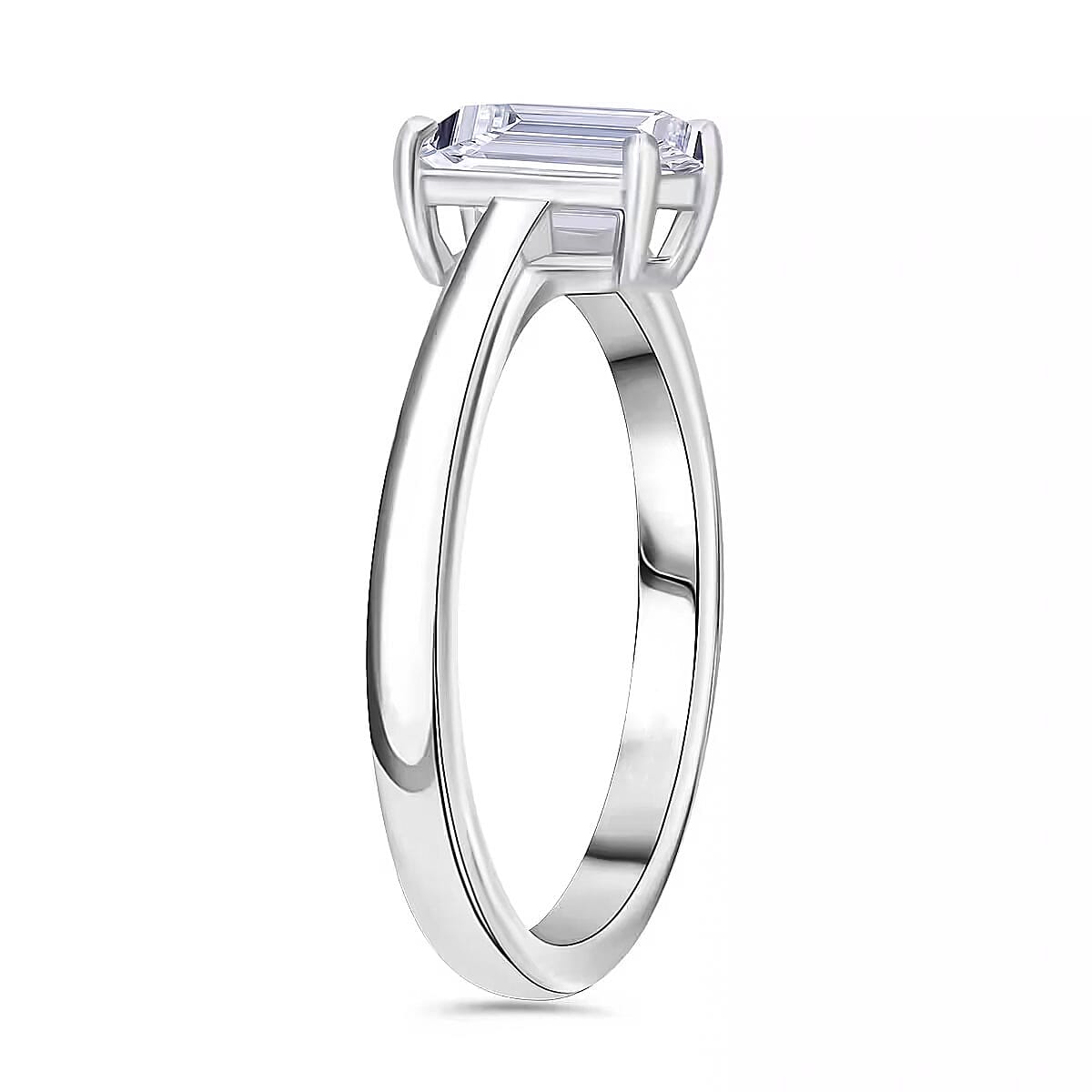 LUXURIANT 1 Ct. Lab Grown Diamond Emerald-Cut Solitaire Ring in 950 Platinum SGL Certified 8067025 4