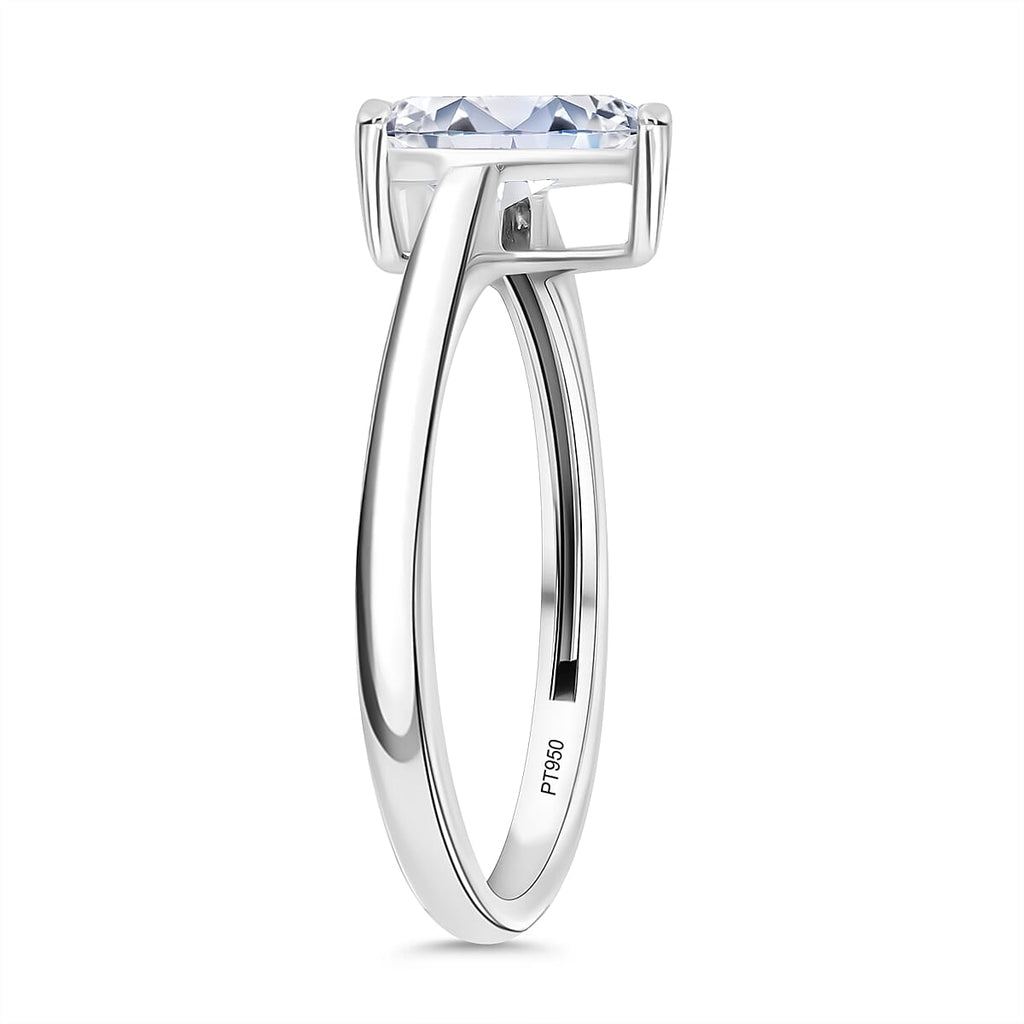 Luxuriant 950 Platinum SGL Certified Lab Grown Diamond (SI-GH) Pear Cut Ring 1.00 Ct.