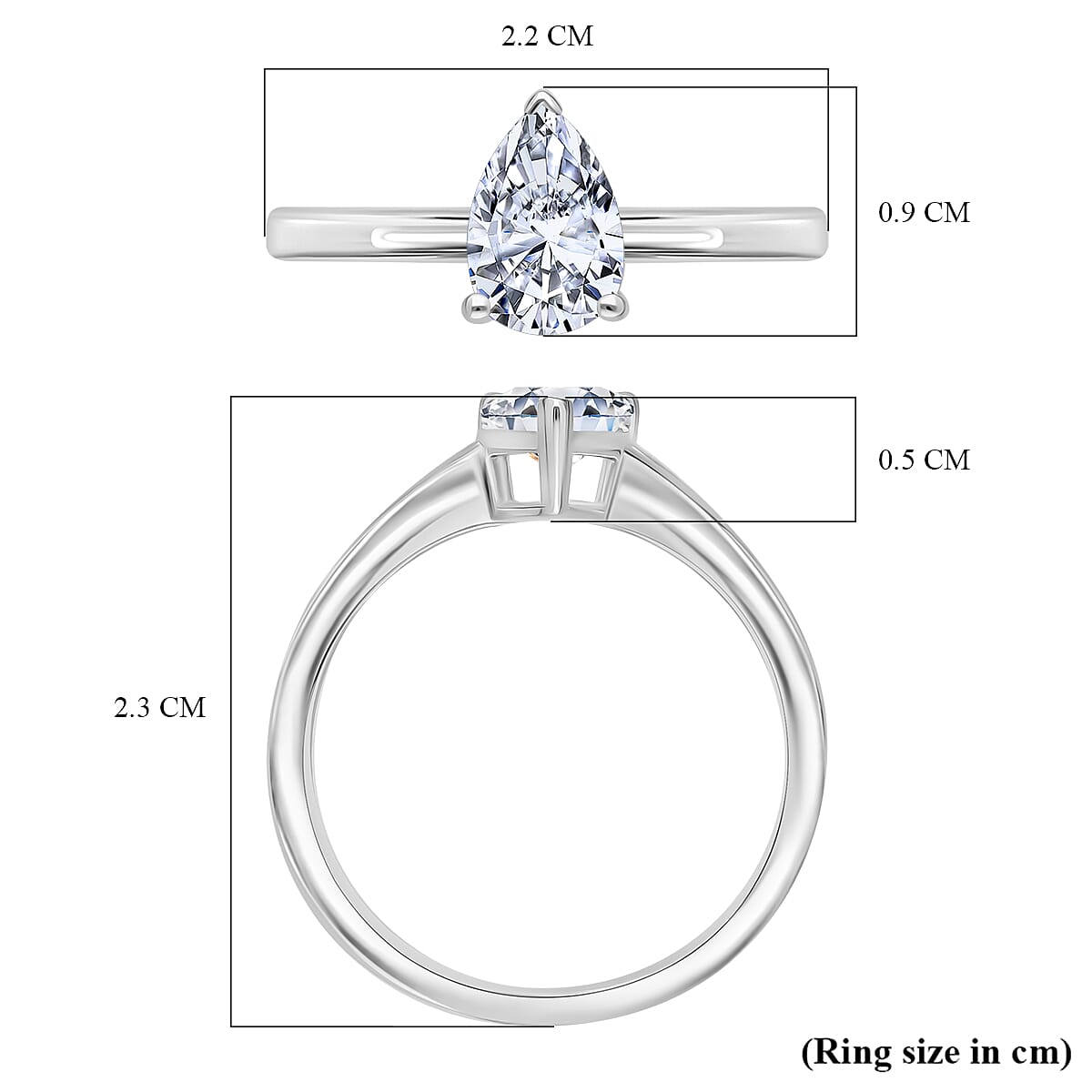 LUXURIANT 1 Ct. Lab Grown Diamond Pear-Cut Solitaire Ring in 950 Platinum SGL Certified 8067004 6