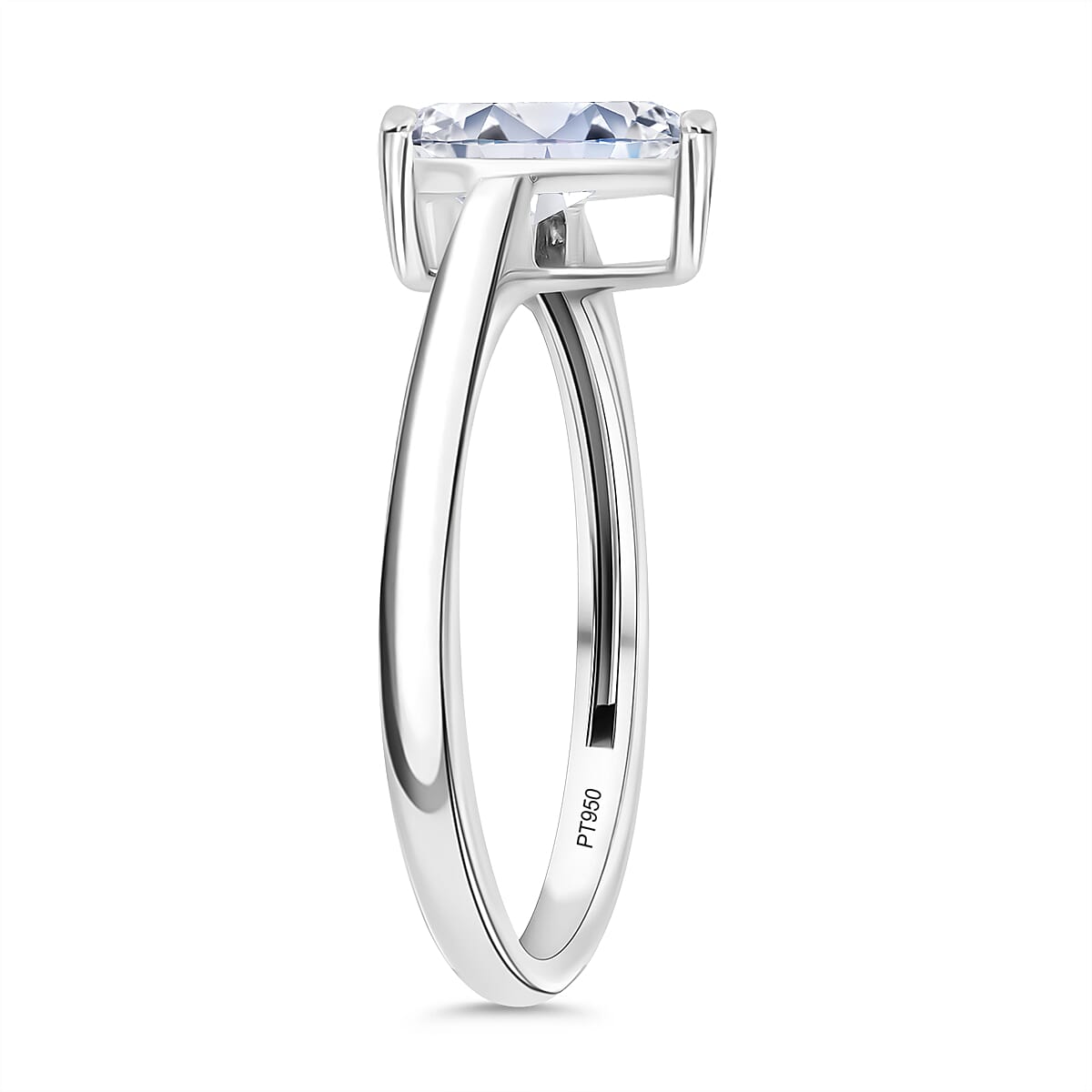 LUXURIANT 1 Ct. Lab Grown Diamond Pear-Cut Solitaire Ring in 950 Platinum SGL Certified 8067009 4