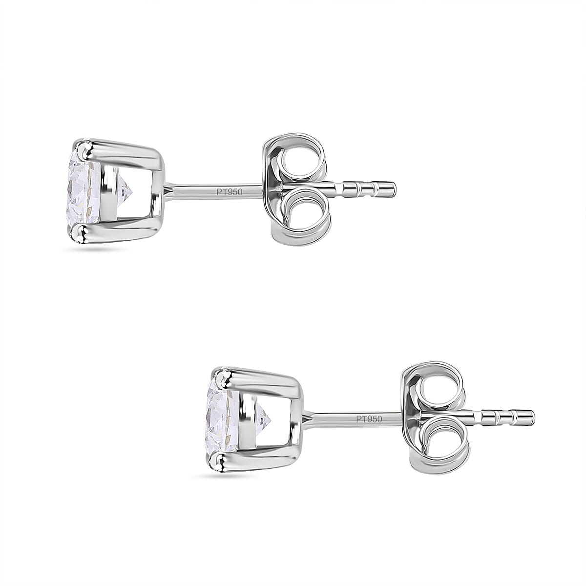 LUXURIANT 1 Ct. Lab Grown Diamond Solitaire Earrings in 950 Platinum, SGL Certified 7860249 4