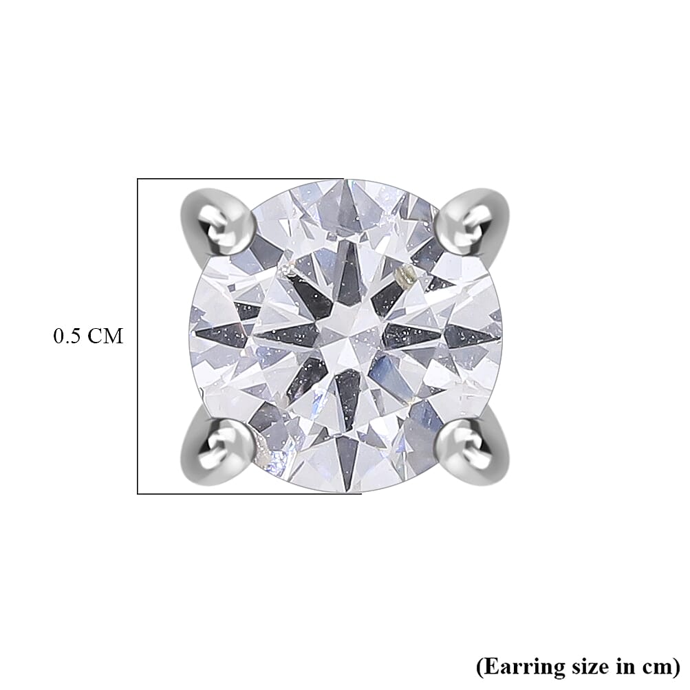 LUXURIANT 1 Ct. Lab Grown Diamond Solitaire Earrings in 950 Platinum, SGL Certified 7860249 5