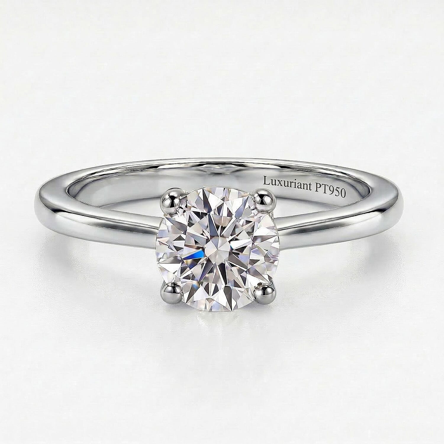 LUXURIANT 1 Ct. Lab Grown Diamond Solitaire Ring in 950 Platinum IGI Certified (VS-E) 8170856 0