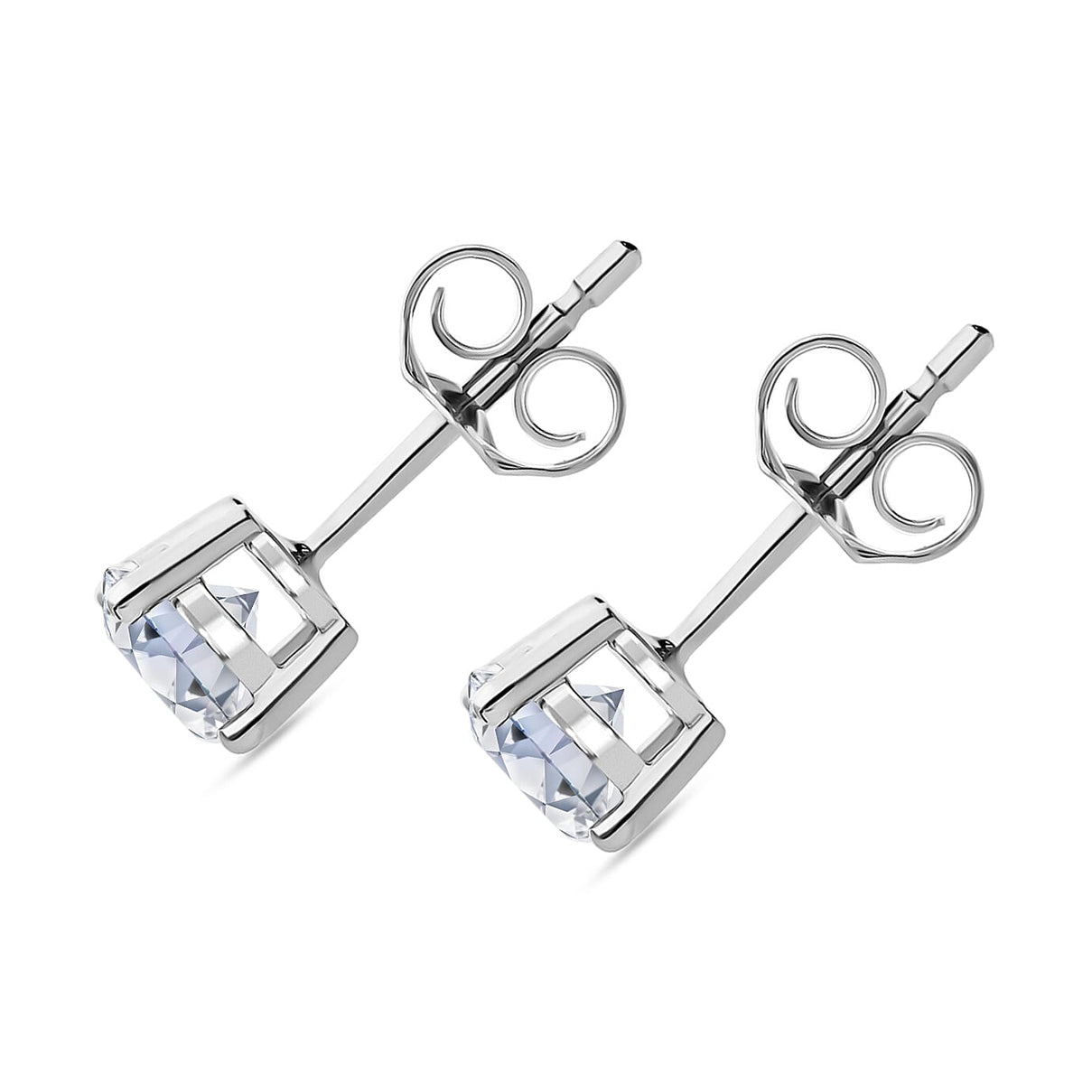 LUXURIANT 1 Ct. Lab Grown Diamond Solitaire Stud Push Back Earrings in 9K White Gold SGL Certified (VS/E-F) 8136137 4