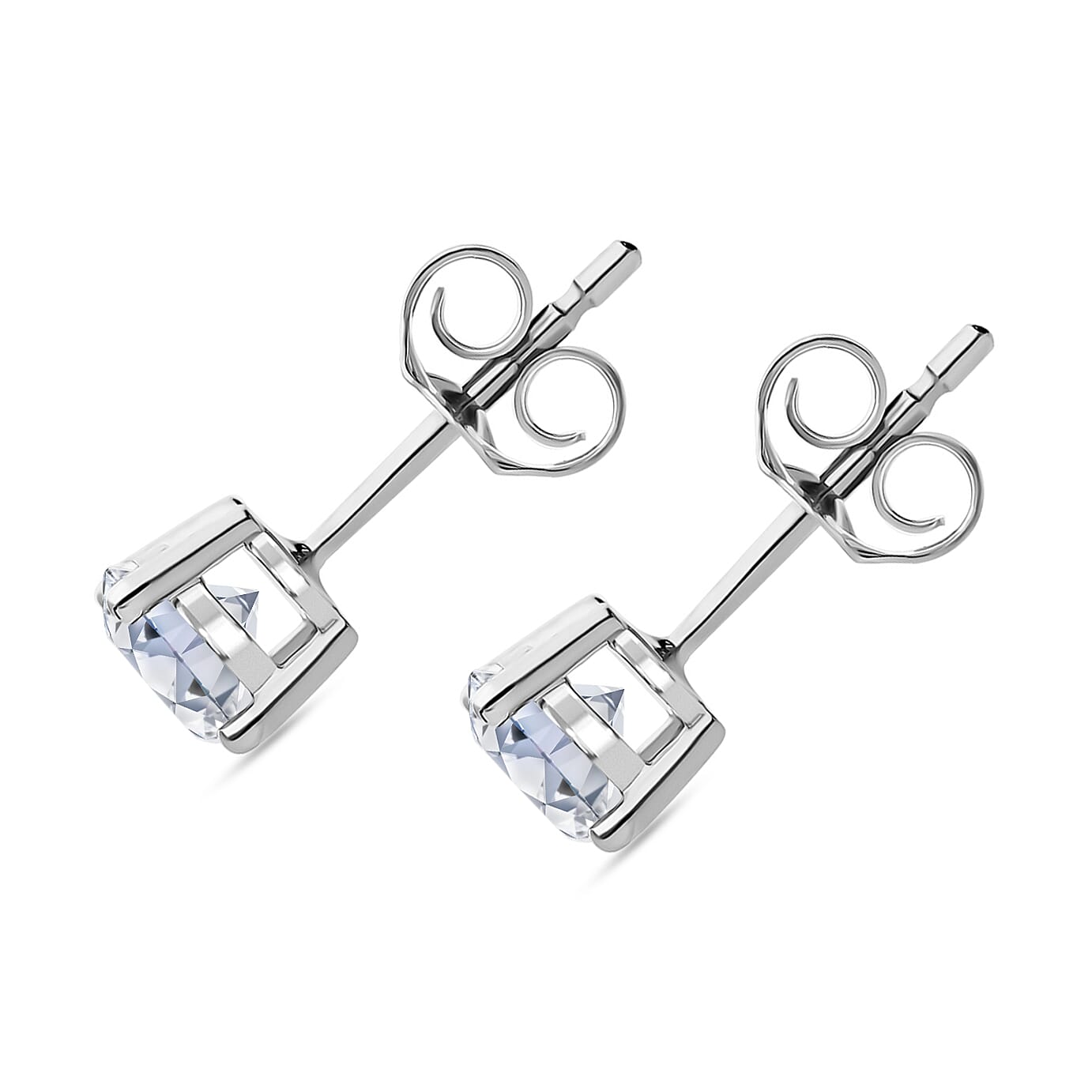 LUXURIANT 1 Ct. Lab Grown Diamond Solitaire Stud Push Back Earrings in 9K White Gold SGL Certified (VS/E-F) 8136137 4