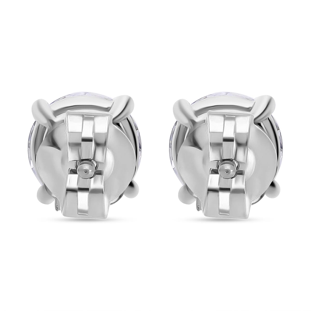 LUXURIANT 1 Ct. Lab Grown Diamond Solitaire Stud Push Back Earrings in 9K White Gold SGL Certified (VS/E-F) 8136137 5