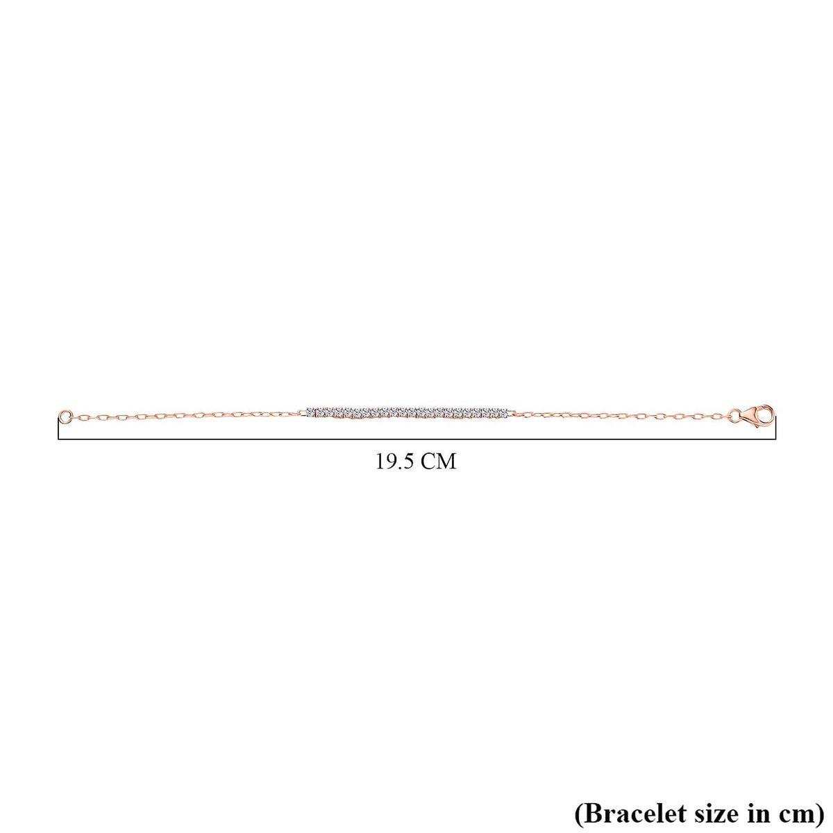 LUXURIANT 1 Ct. Lab Grown Diamond Tennis Chain Bracelet (Size - 7.5) with Lobster Clasp in 18K Vermeil Rose Gold Plated Sterling Silver (SI/GH) 8285590 5