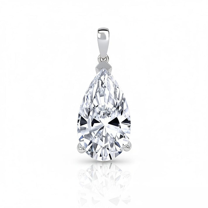 LUXURIANT 10 Ct. Lab Grown Diamond Pear-Cut Solitaire Pendant in 950 Platinum IGI Certified (VS-EF) 8206848 1