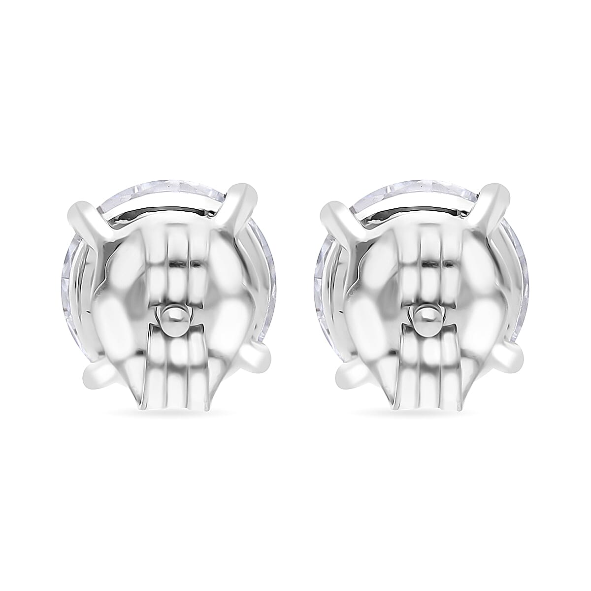 LUXURIANT 3 Ct. Lab Grown Diamond Solitaire Stud Earrings with Screw Back in 14K White Gold IGI Certified 8164284 5