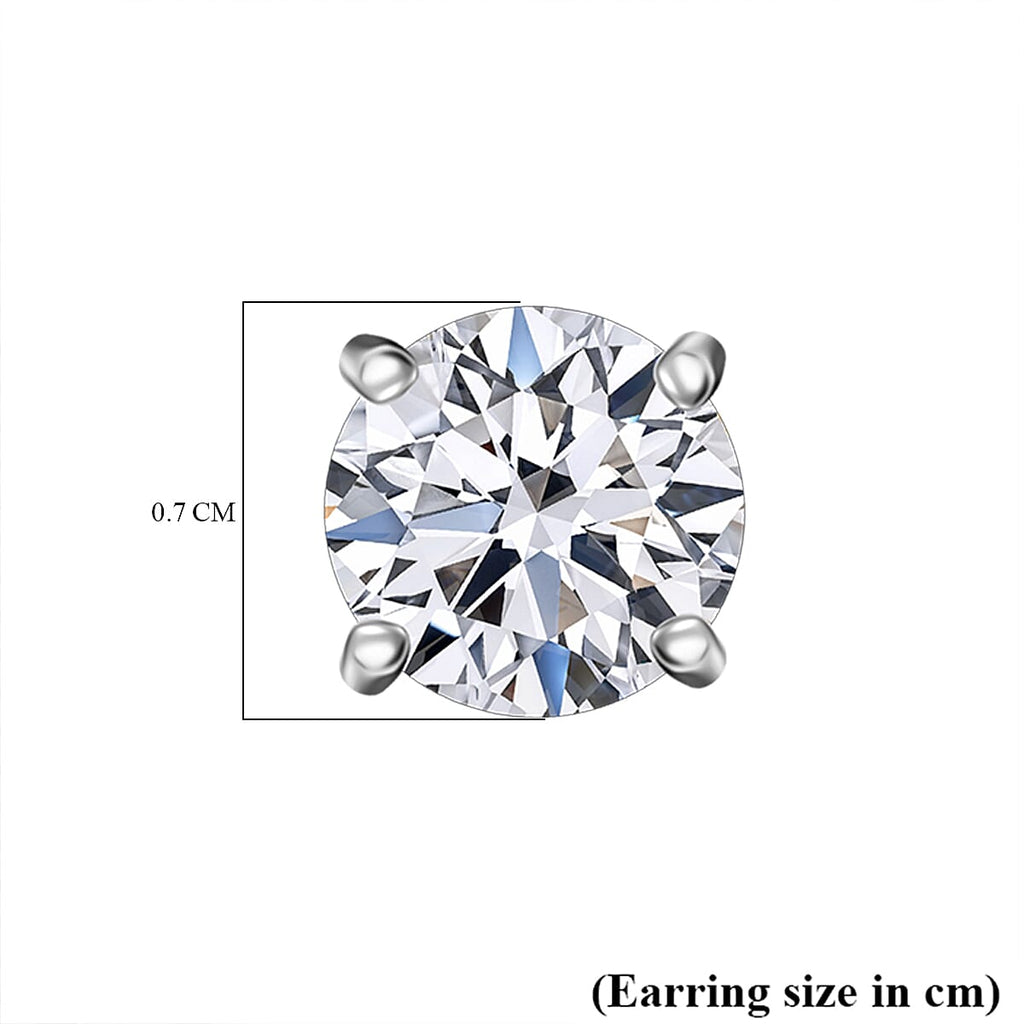 Luxuriant Diamond 3 Ct. Lab Grown Diamond Solitaire Stud Earrings in 14K White Gold, SGL Certified