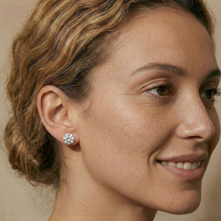 LUXURIANT 14K White Gold IGI Certified Lab Grown Diamond Solitaire Stud Earrings with Screw Back 4 Ct. 8164287 2