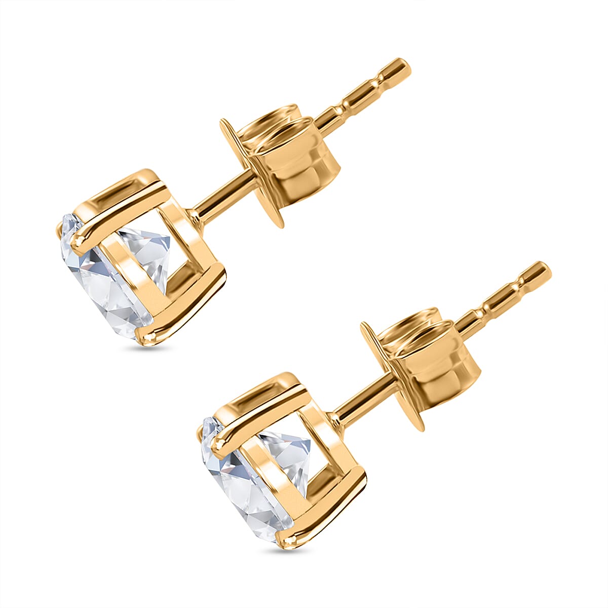 LUXURIANT 2 Ct. Lab Grown Diamond Solitaire Stud Earrings with Screw Back in 14K Yellow Gold SGL Certified (VS-GH) 7977603 5