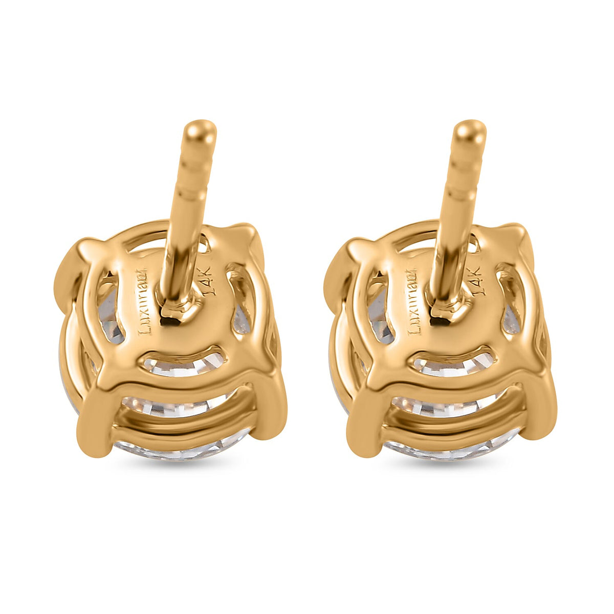 LUXURIANT 2 Ct. Lab Grown Diamond Solitaire Stud Earrings with Screw Back in 14K Yellow Gold SGL Certified (VS-GH) 7977603 6