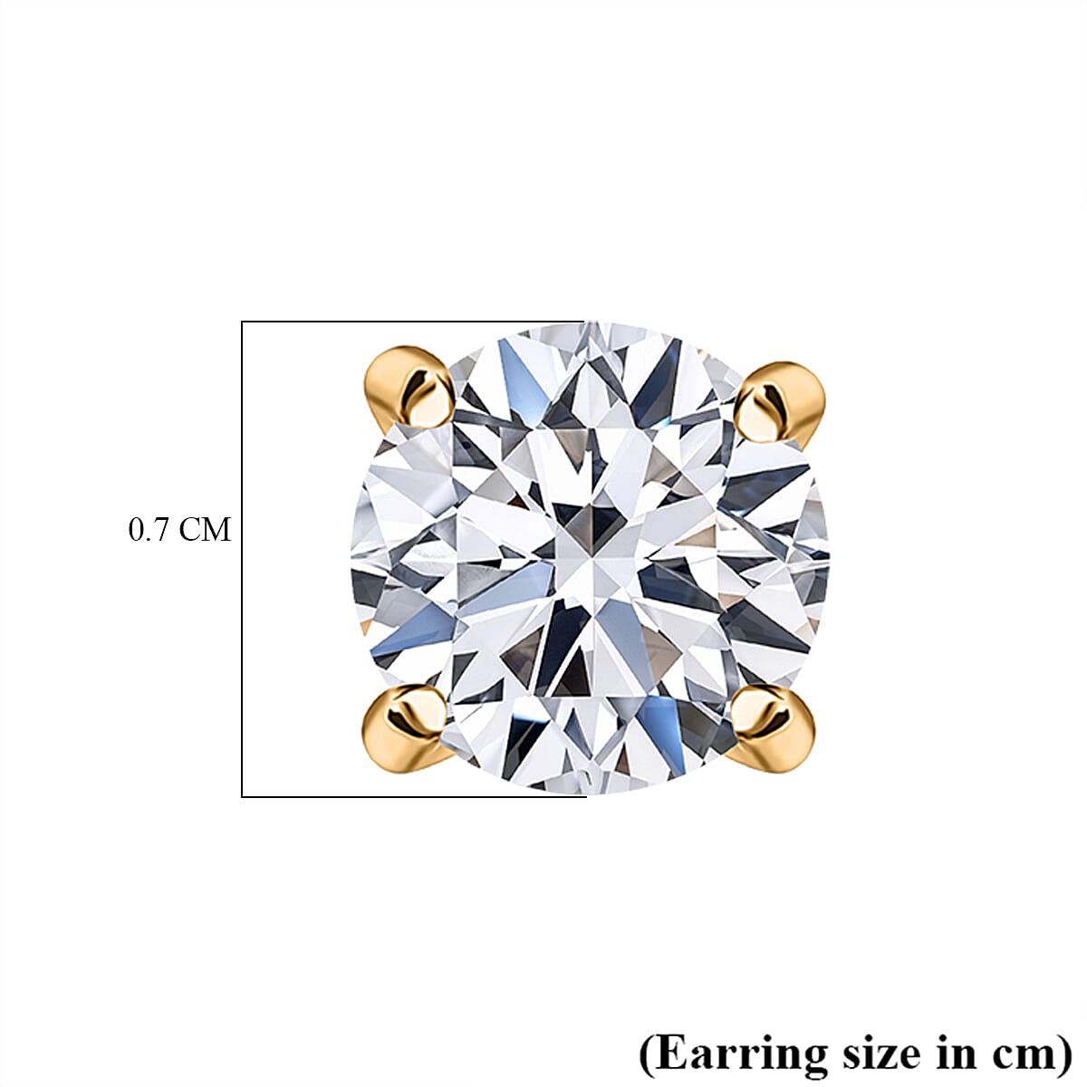 LUXURIANT 2 Ct. Lab Grown Diamond Solitaire Stud Earrings with Screw Back in 14K Yellow Gold SGL Certified (VS-GH) 7977603 7