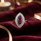 Luxuriant 10K Yellow Gold AAA Radiant Ember Garnet, Lab Grown Diamond Main Stone With Side Stone Ring, Gold Wt.3.95 Gms  3.594  Ct.