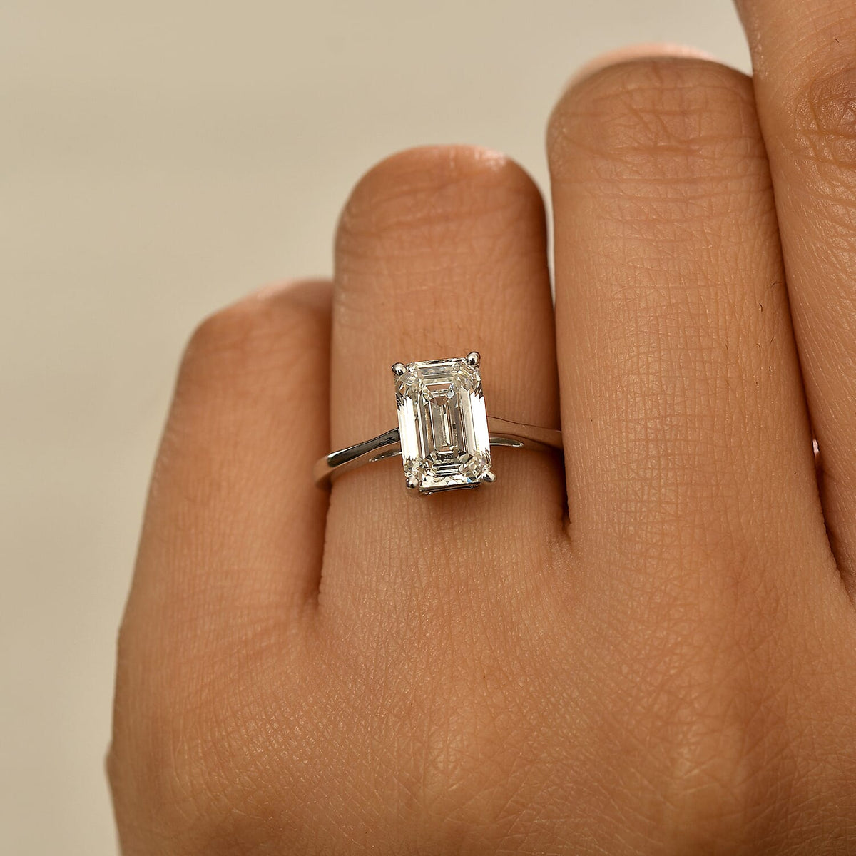 Luxuriant Diamond - 950 Platinum SGL Certified Lab Grown Diamond Emerald Cut  (VS-G-H) Ring 2.00 Ct. 7984768 5