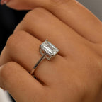 Luxuriant Diamond - 950 Platinum SGL Certified Lab Grown Diamond Emerald Cut  (VS-G-H) Ring 2.00 Ct.