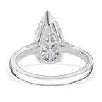 Luxuriant - 18K White Gold Lab Grown Diamond Pear Cut Solitaire Ring 3.00 Ct.