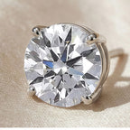 Luxuriant 14K White Gold VS Lab Grown Diamond Solitaire Earring  4.04 Ct,
