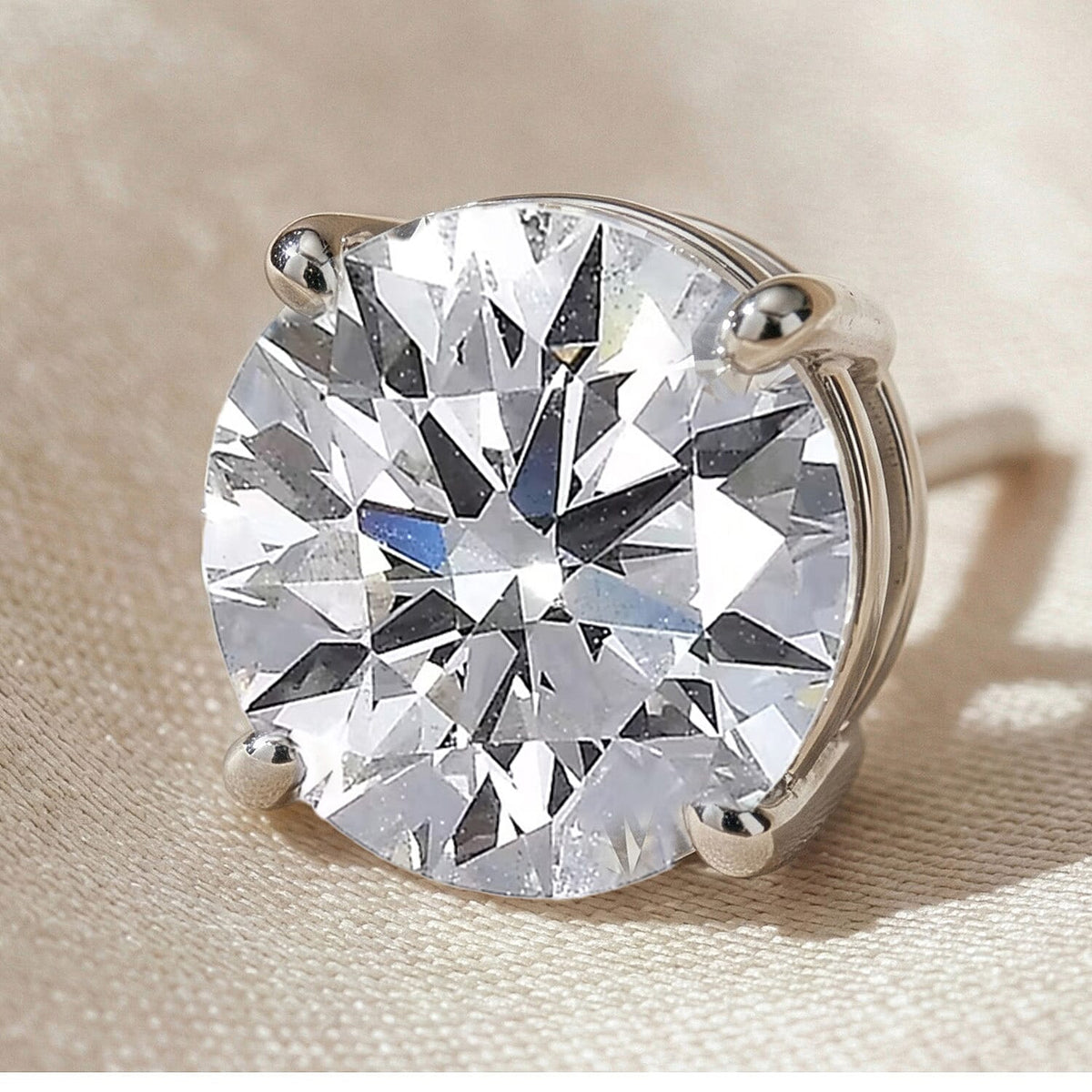 LUXURIANT 4 Ct. Lab Grown Diamond Solitaire Stud Earring in 14K White Gold (VS) 8523662 3