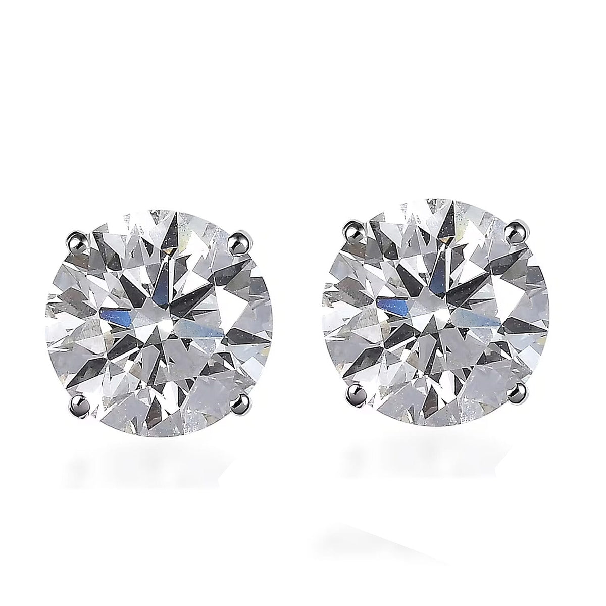 LUXURIANT 4 Ct. Lab Grown Diamond Solitaire Stud Earring in 14K White Gold (VS) 8523662 5