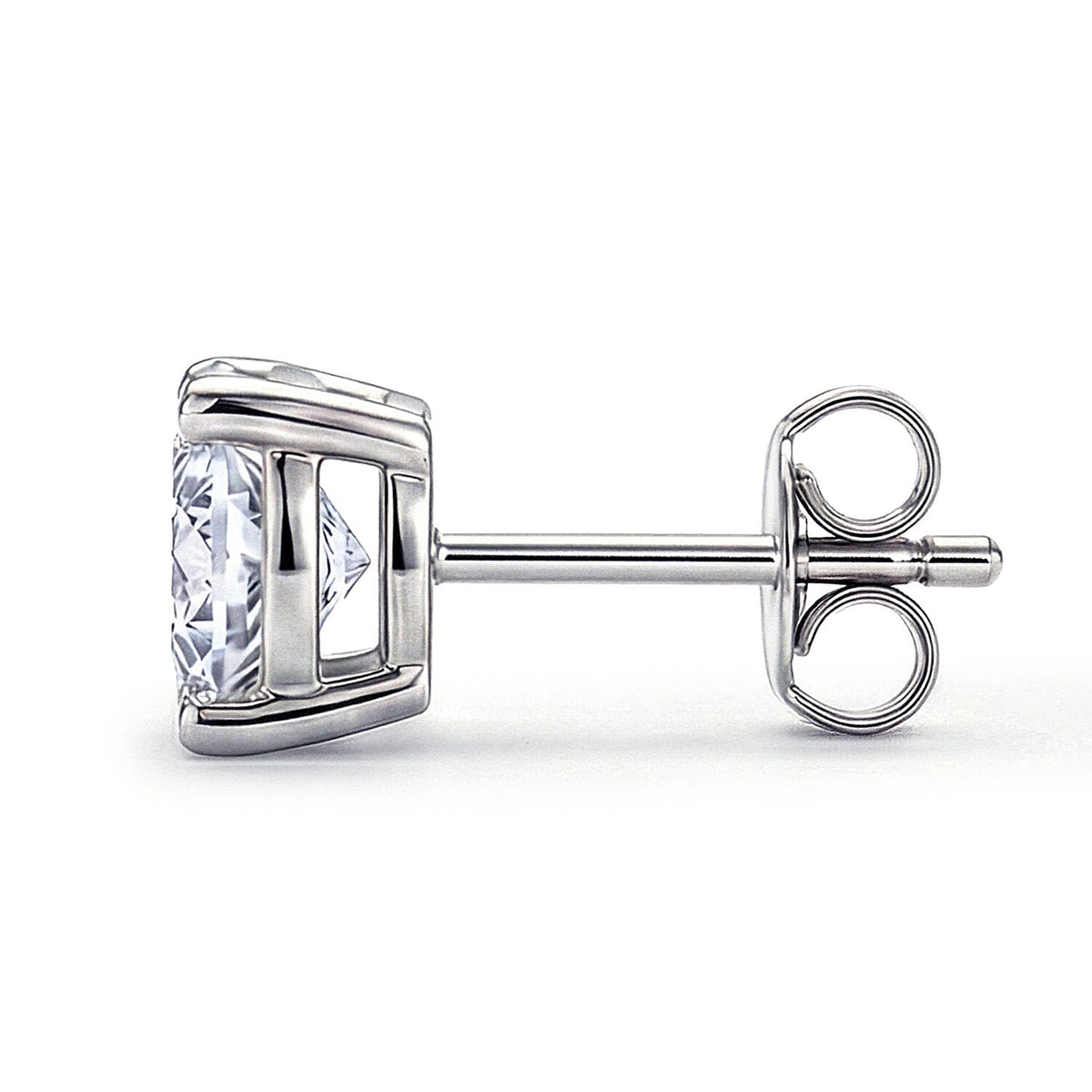 LUXURIANT 4 Ct. Lab Grown Diamond Solitaire Stud Earring in 14K White Gold (VS) 8523662 6
