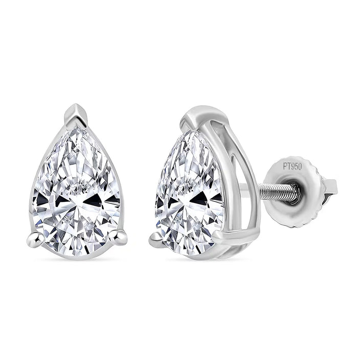 LUXURIANT 4 Ct. Lab Grown Diamond Solitaire Stud Earring in 950 Platinum IGI Certified VS2/E 8171902 1
