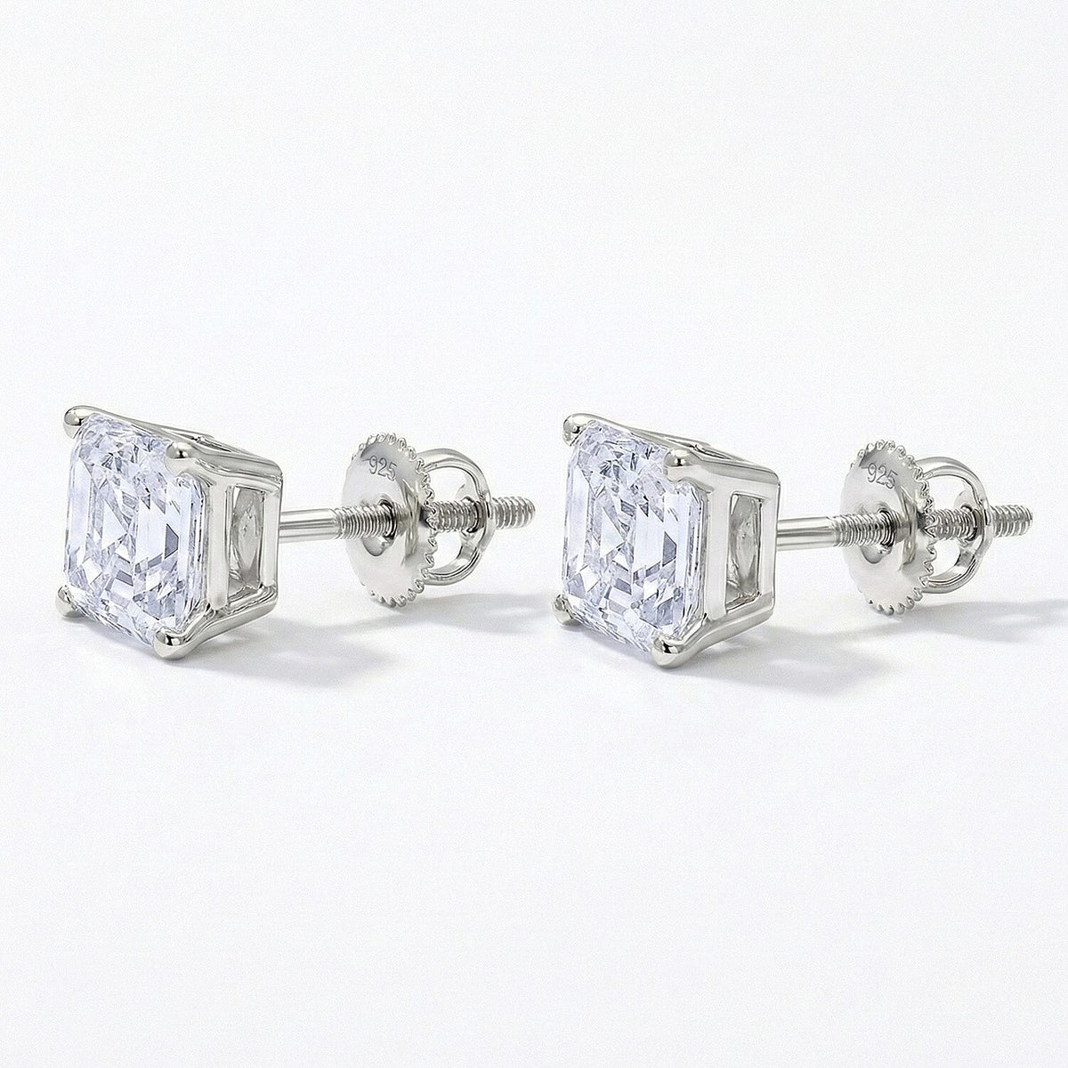 LUXURIANT IGI Certified 4 Ct. Lab Grown Diamond VS E-F Stud Earring with Screw Back in 14K White Gold 8172063 4