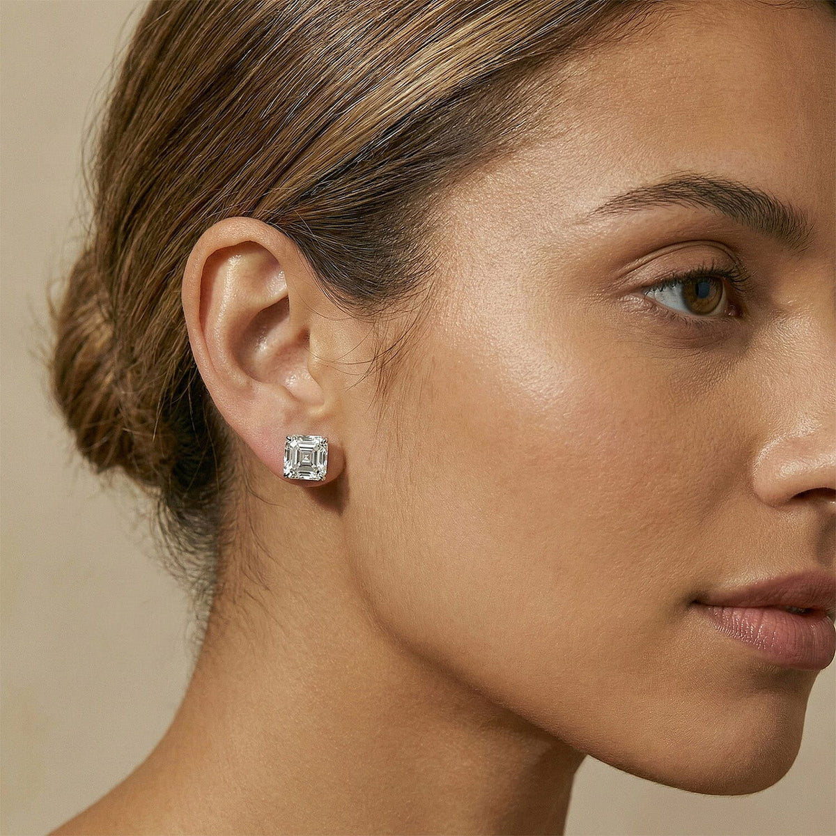 LUXURIANT IGI Certified 4 Ct. Lab Grown Diamond VS E-F Stud Earring with Screw Back in 14K White Gold 8172063 5