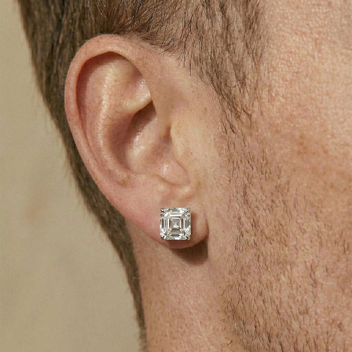 LUXURIANT IGI Certified 4 Ct. Lab Grown Diamond VS E-F Stud Earring with Screw Back in 14K White Gold 8172063 6
