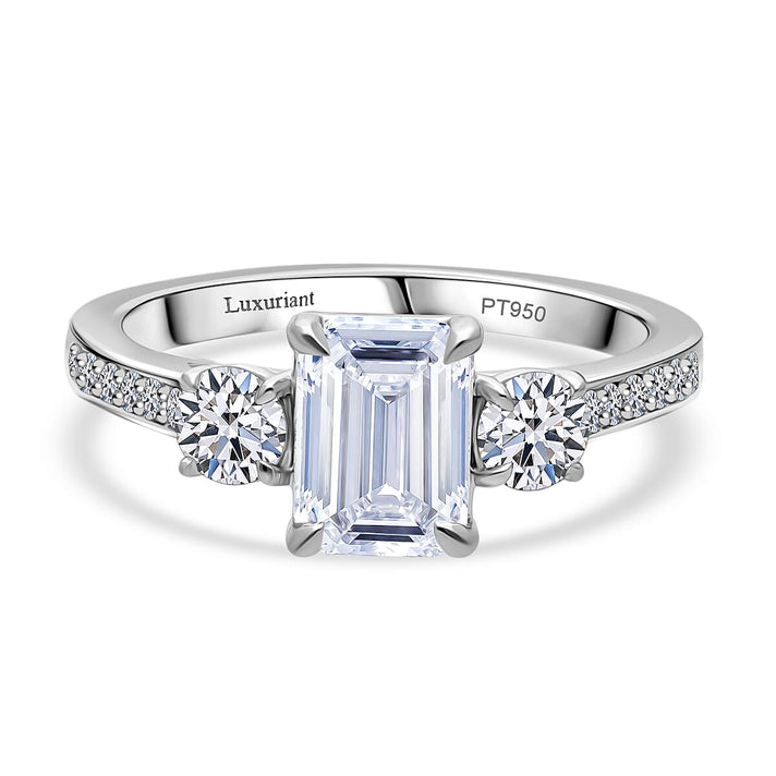 LUXURIANT 950 Platinum IGI Certified Emerald Cut Lab Grown Diamond Ring 2 Ct. 8075156 1