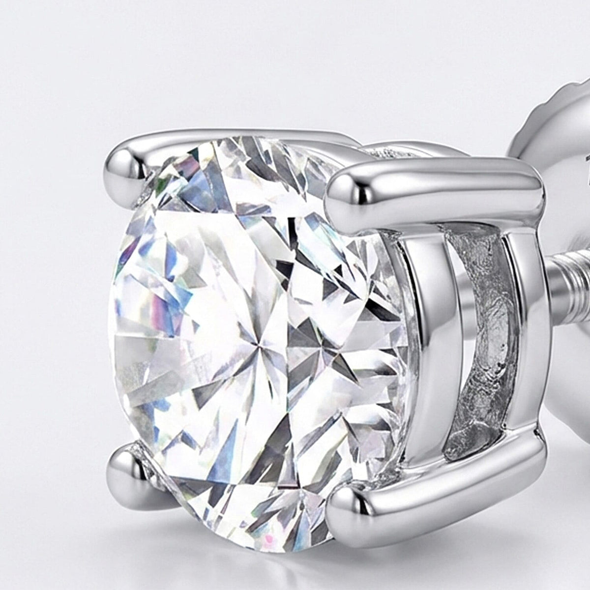 LUXURIANT 950 Platinum IGI Certified Lab Grown Diamond Solitaire Stud Earrings with Screw Back 4 Ct. 8164129 4