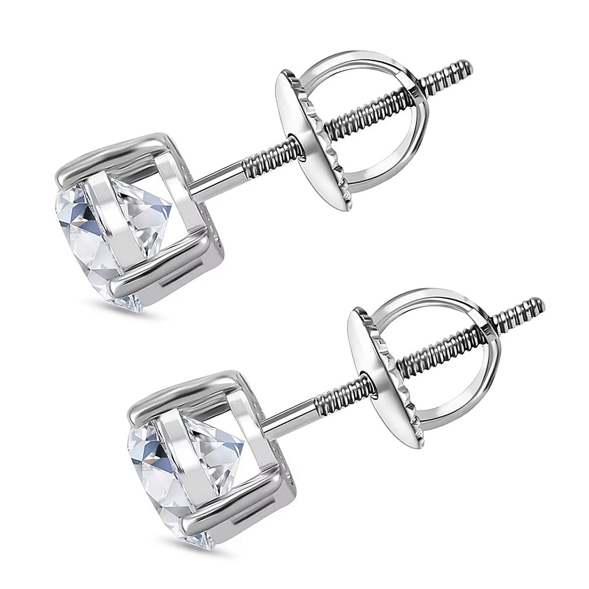 LUXURIANT 950 Platinum IGI Certified Lab Grown Diamond Solitaire Stud Earrings with Screw Back 4 Ct. 8164129 6