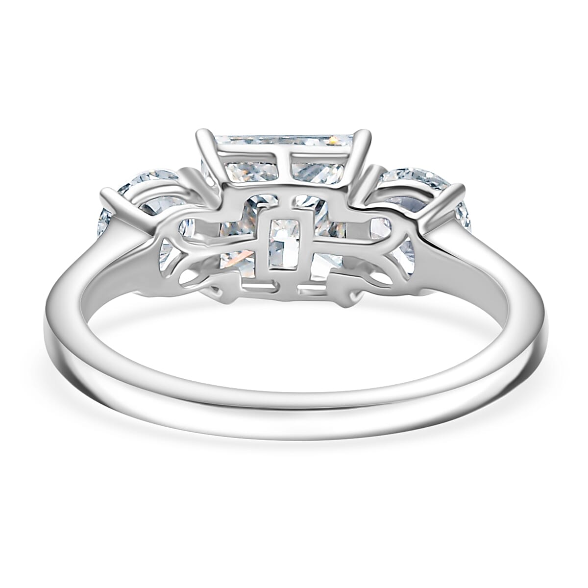 LUXURIANT 950 Platinum IGI Certified Princess Cut Lab Grown Diamond (VS-E-F) Trilogy Ring 3.07 Ct. 8061842 5