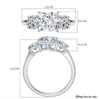 Luxuriant Diamond 950 Platinum IGI Certified Princess Cut Lab Grown Diamond (VS-E-F) Trilogy Ring 3.07 Ct.
