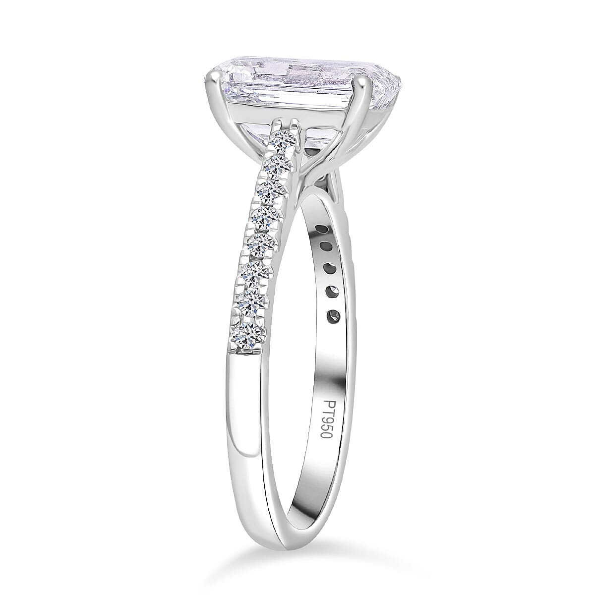 LUXURIANT 950 Platinum IGI Certified VS-F Lab Grown Diamond Emerald Ring 3.06  Ct. 8075137 3