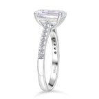 Luxuriant Diamond 950 Platinum IGI Certified Emerald Cut Lab Grown Diamond Ring 3.00 Ct.