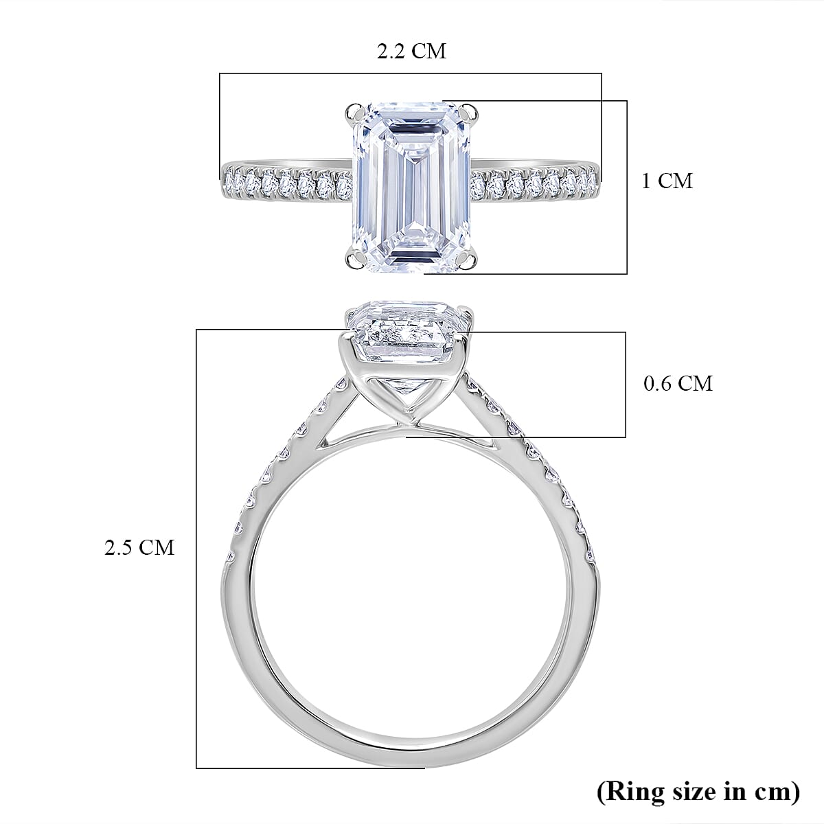 LUXURIANT 950 Platinum IGI Certified VS-F Lab Grown Diamond Emerald Ring 3.06  Ct. 8075137 5